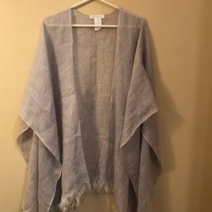 Gray and white shawl wrap